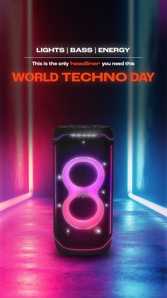 When the beat drops, so do the excuses. 🎶🔥 Lights ✅ Bass ✅✅ Rage ♾️ #WorldTechnoDay #TechnoHead #JBLPartybox #JBLIndia...