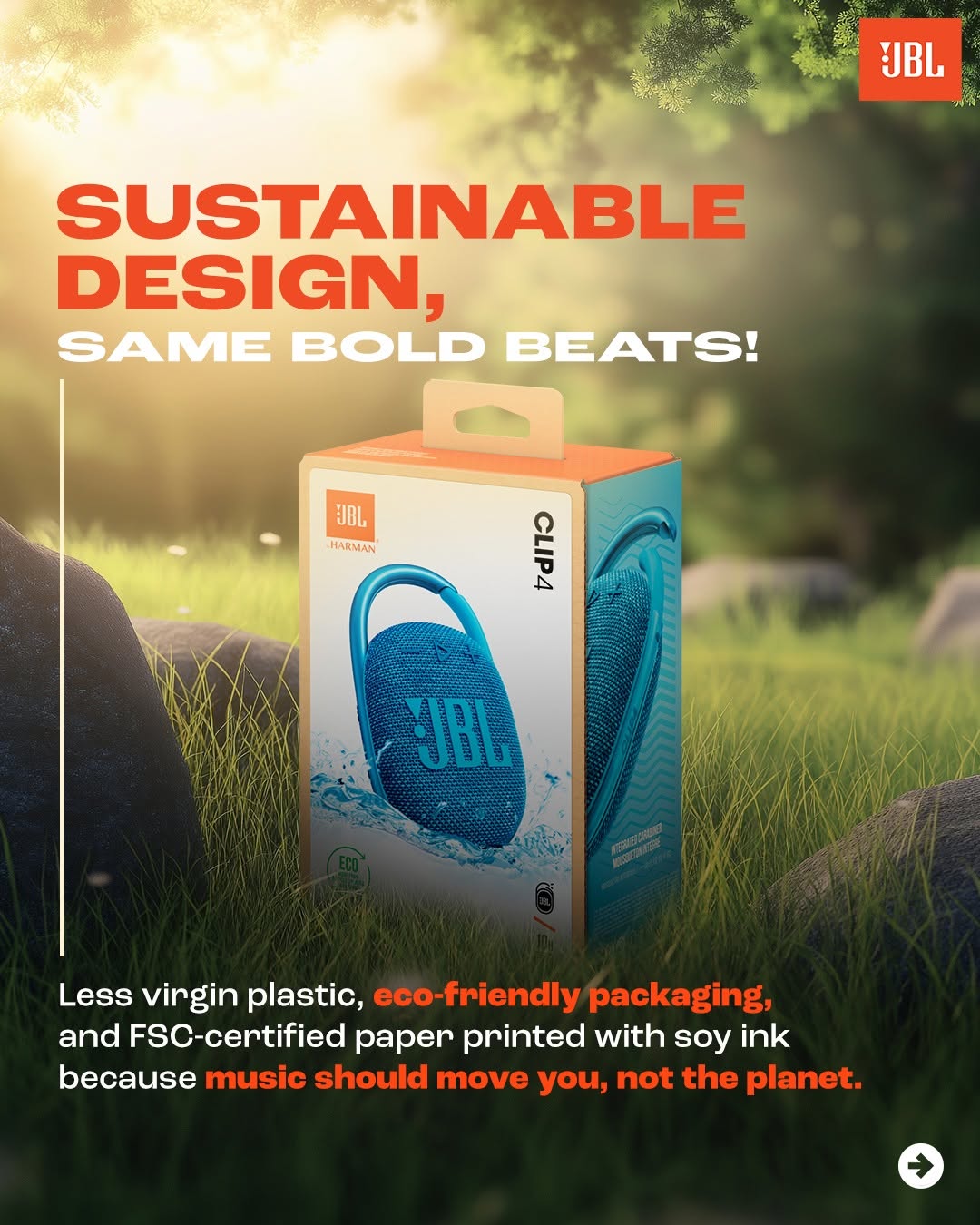 Turning up the green, turning down the footprint! 💚♻️ #jblclip4 #jblsound #sustainability #jblindia #jbl